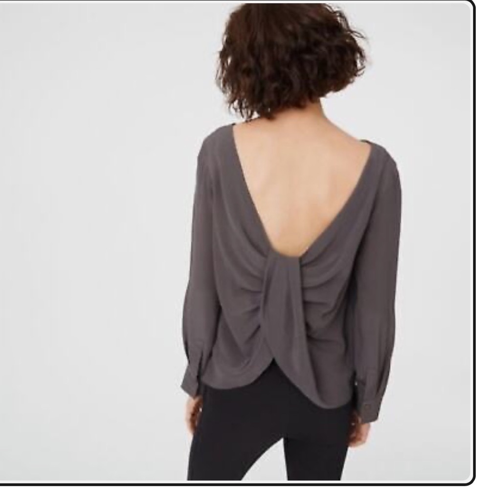 Club Monaco gray silk blouse